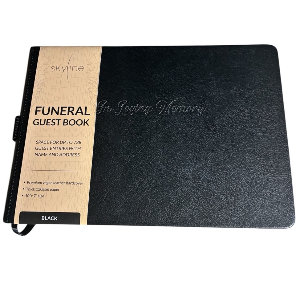 Black Funeral Guest Book - In Loving Memory